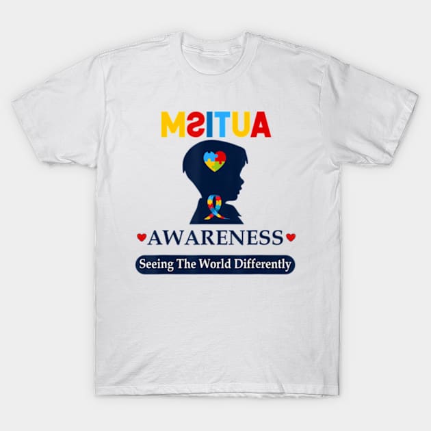 Seeing The World Differently Autism Awareness T-Shirt by StuSpenceart